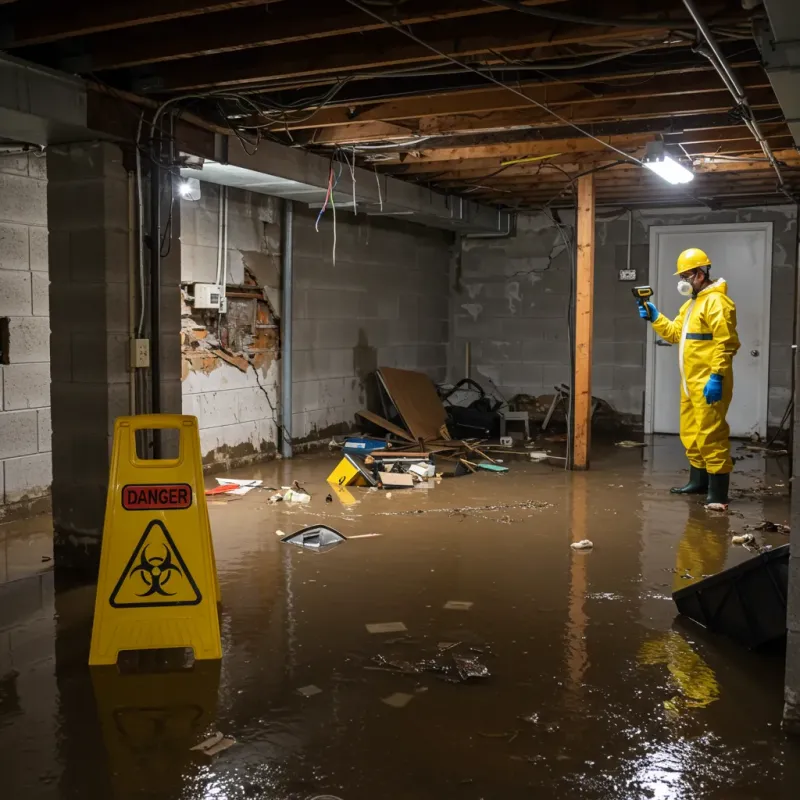 Flooded Basement Electrical Hazard in Daleville, AL Property