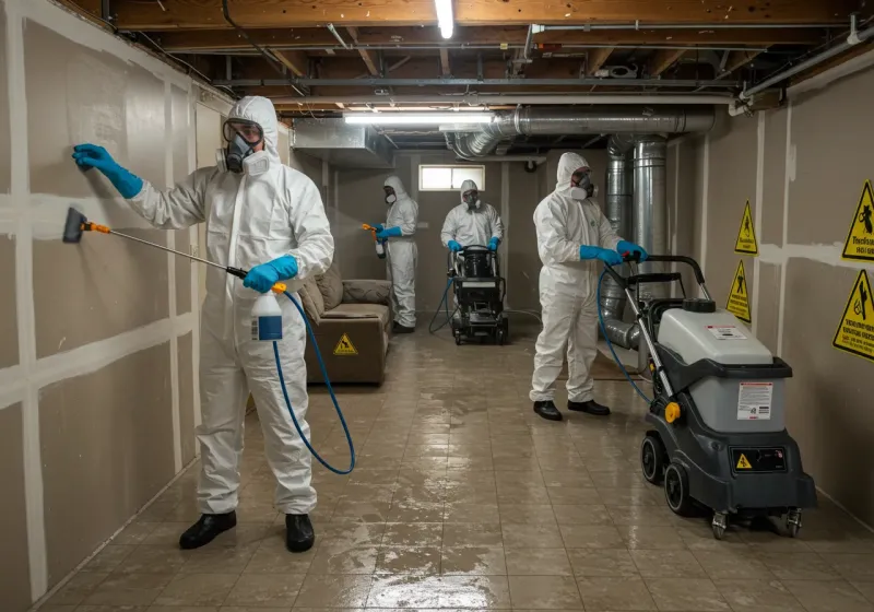 Basement Moisture Removal and Structural Drying process in Daleville, AL